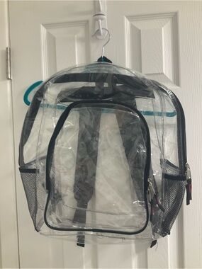 Clear Transparent Backpack with Black Trim